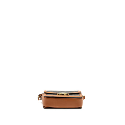 Celine Teen Triomphe Purse in triomphe canvas / calfskin Brown / Multicolour