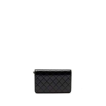 Chanel 24c 31 Wallet On Chain Shiny Calfskin Black LGHW (Microchip)
