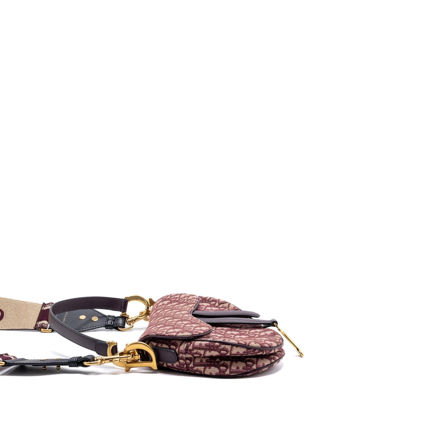 Dior Medium Saddle Purse Red Oblique Embroidery With An Extra Dior Strap