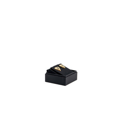 Chanel heart and CC logo earrings black / gold tone