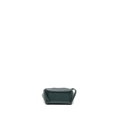 Celine Pico Belt Purse Grained Calfskin Dark Green