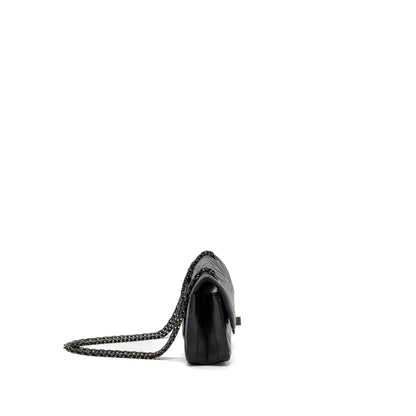 Chanel Mini 2.55 Reissue Flap Bag Chevron Calfskin So Black (Microchip)