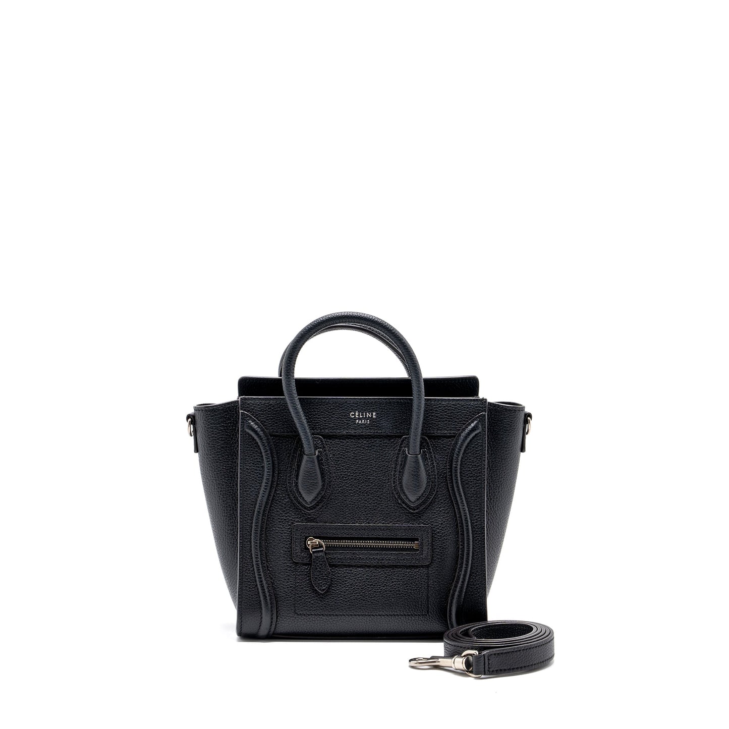 Celine Nano Luggage Purse Calfskin Black