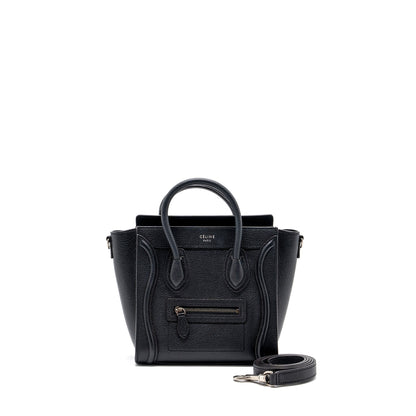 Celine Nano Luggage Purse Calfskin Black