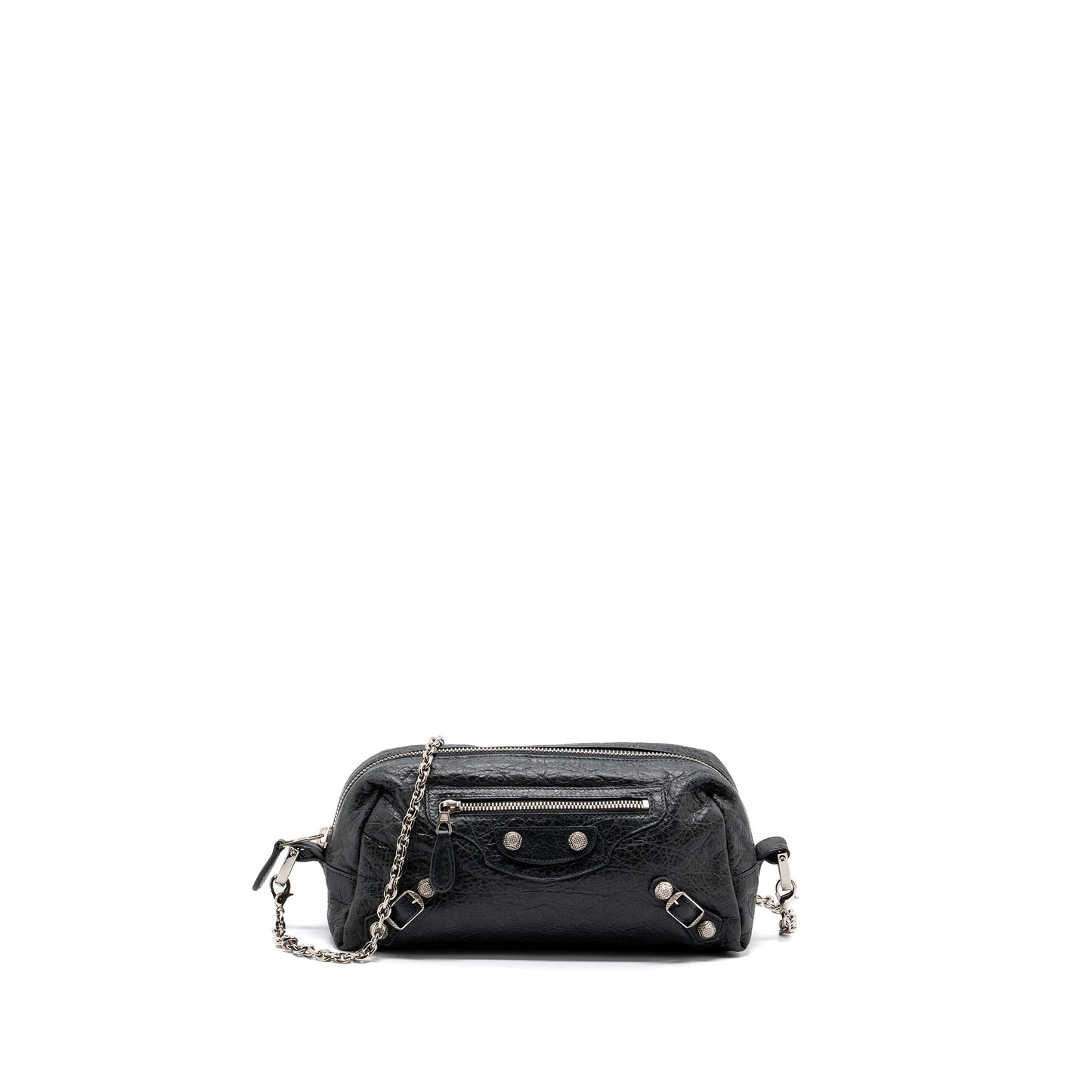 Balenciaga mini city crossbody chain Purse leather grey