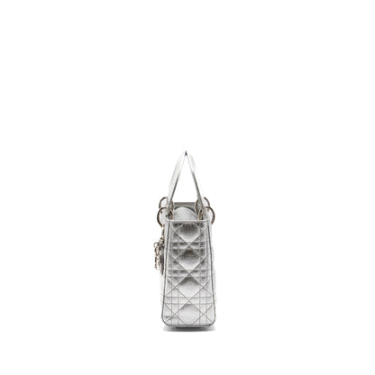 Dior My Dior Small Lady Dior Purse Calfskin Silver