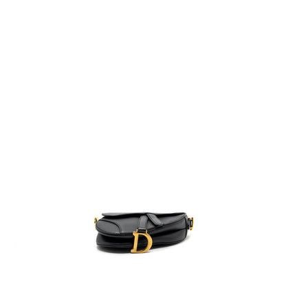 Dior mini saddle Purse grained calfskin black
