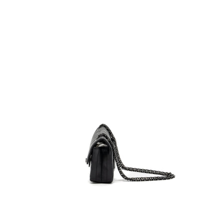 Chanel Mini 2.55 Reissue Flap Bag Chevron Calfskin So Black (Microchip)
