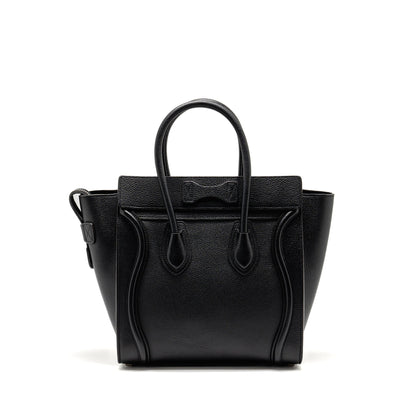 Luxury CELINE Micro Luggage Bag Calfskin Black SHW