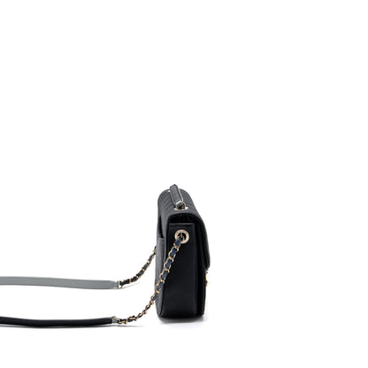 Chanel Flap Bag with handle Caviar Black/Multicolour LGHW