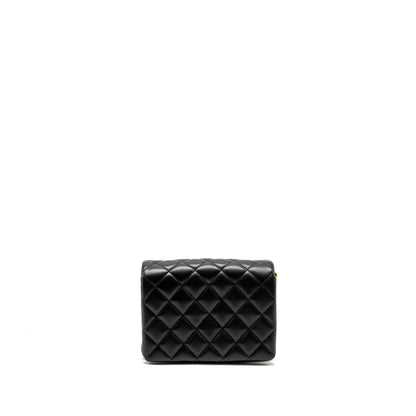 Chanel 22A Button on chain Flap Bag Lambskin Black GHW (Microchip)