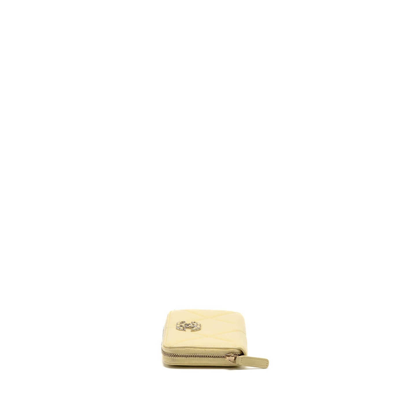 Chanel 19 long wallet lambskin yellow SHW (microchip)