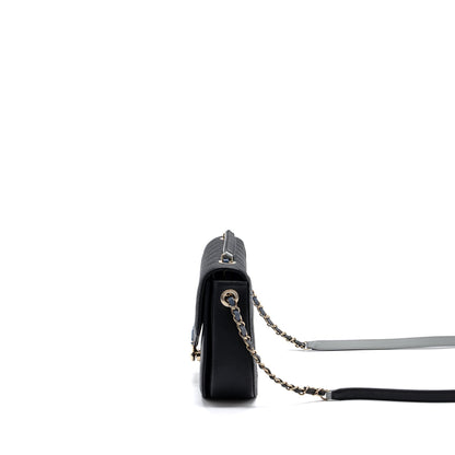 Chanel Flap Bag with handle Caviar Black/Multicolour LGHW