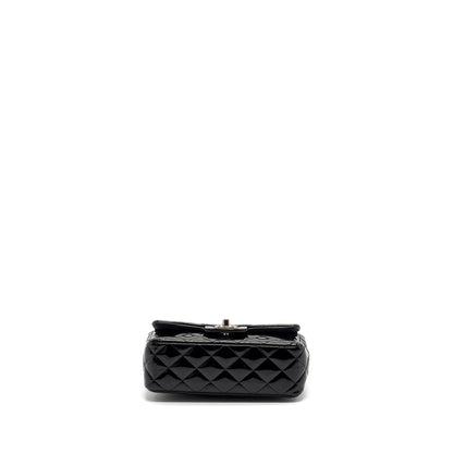 Chanel Mini Rectangular Flap Bag Patent Black SHW