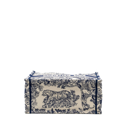 Dior Medium Book tote Blue Toile De Jouy Embroidery Canvas