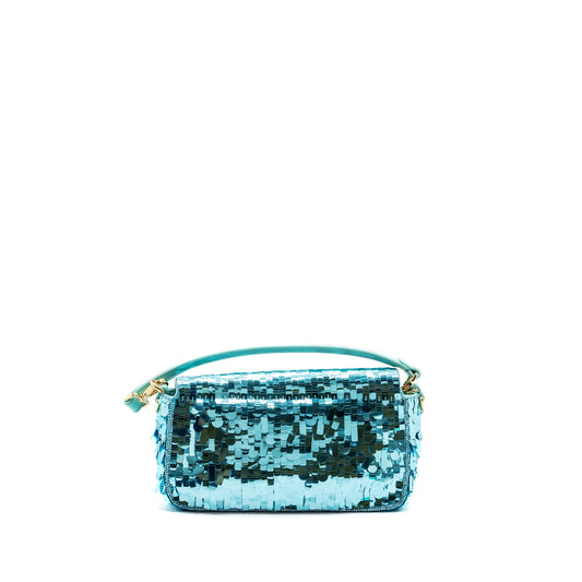 Fendi baguette Purse sequin / leather blue