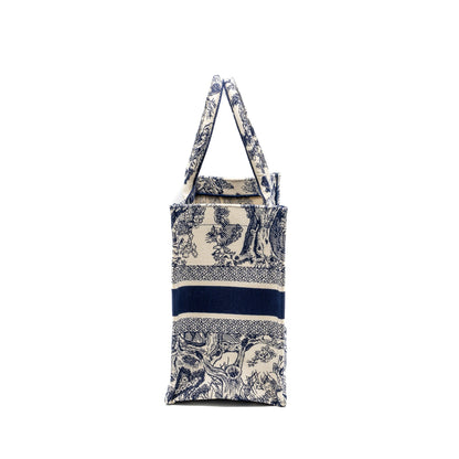 Dior Medium Book tote Blue Toile De Jouy Embroidery Canvas