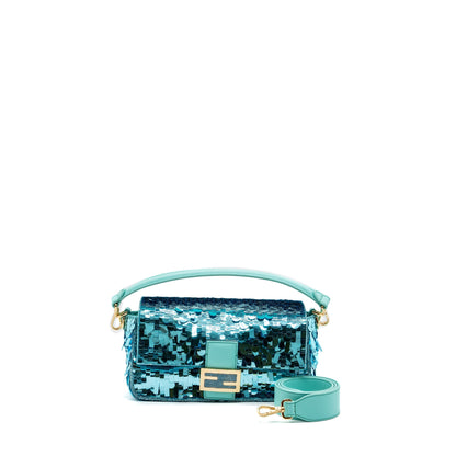 Fendi baguette Purse sequin / leather blue