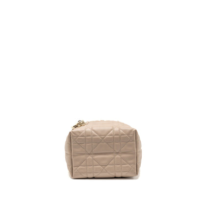 Dior Small Toujours Tote Purse Macrocannage Calfskin Powder Beige