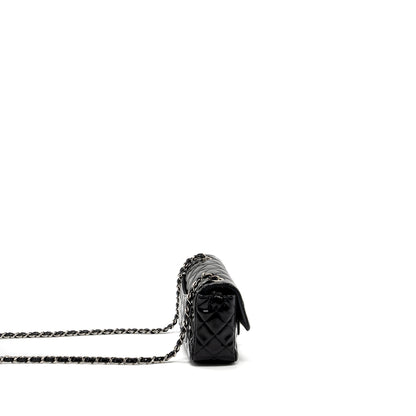 Chanel Mini Rectangular Flap Bag Patent Black SHW