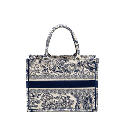 Dior Medium Book tote Blue Toile De Jouy Embroidery Canvas