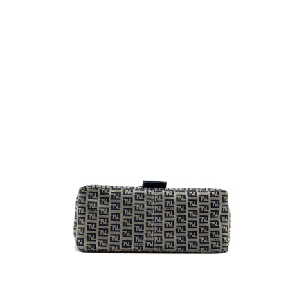 Fendi Zucchino Mama Flap Purse Jacquard Canvas Grey