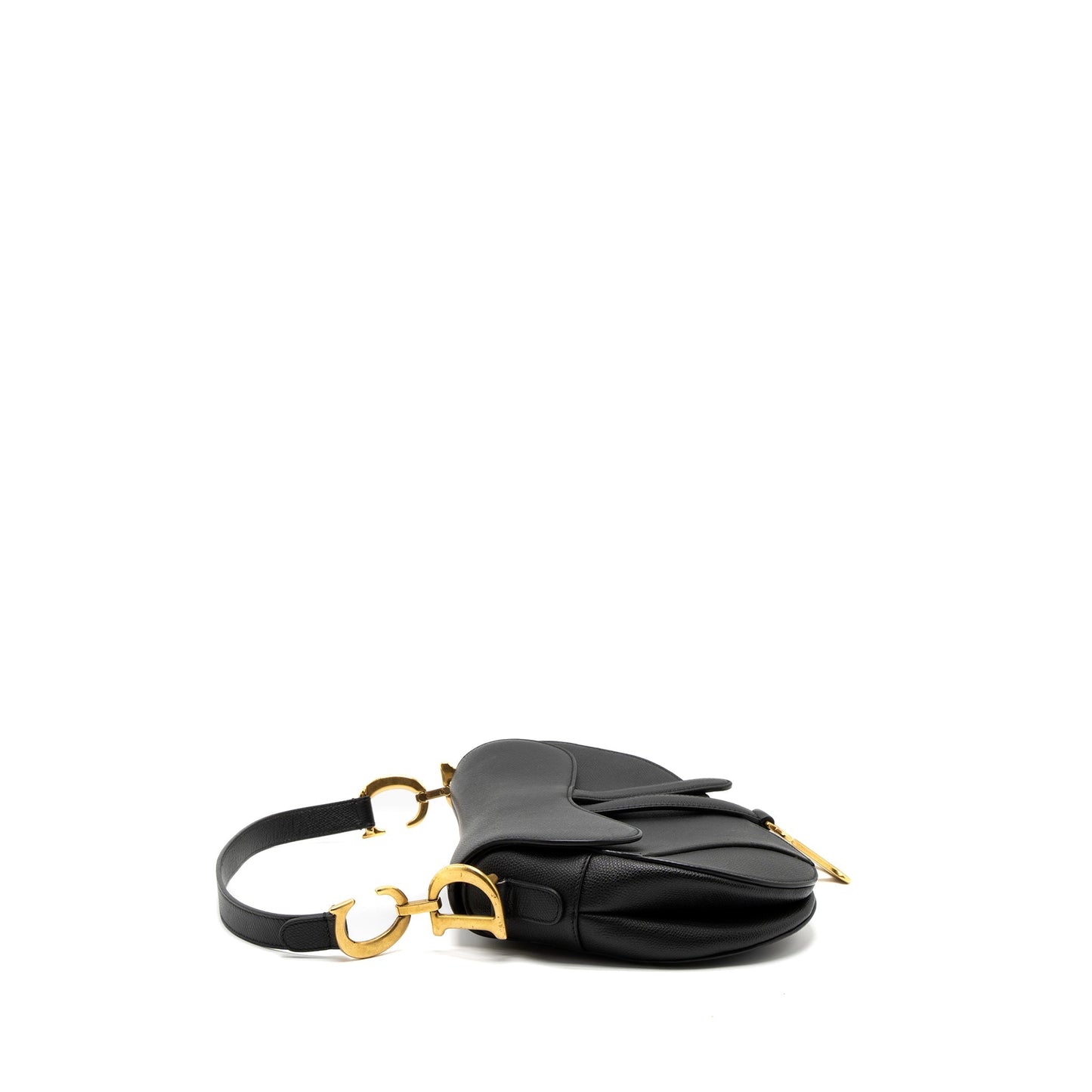 Dior Medium Saddle Purse Grained Calfskin Black