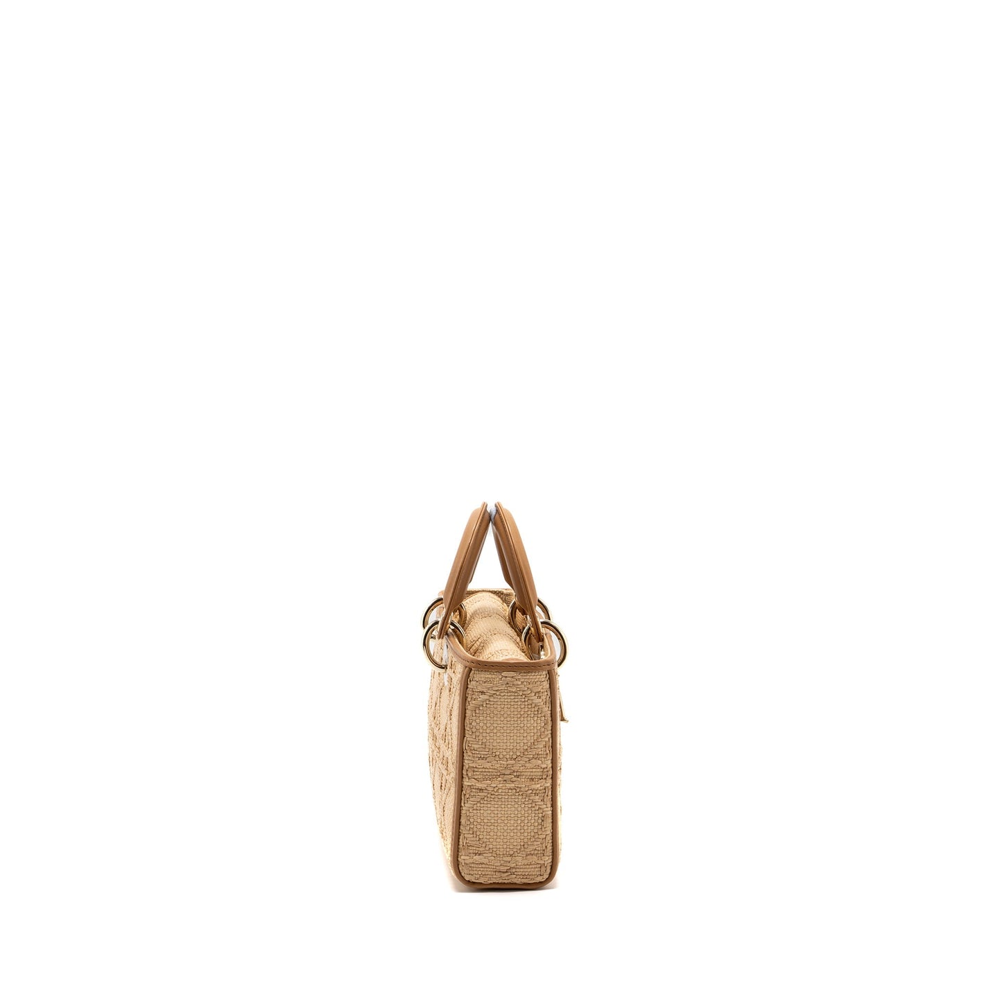 Dior Medium Lady D-Joy Purse Raffia/ Leather Natural