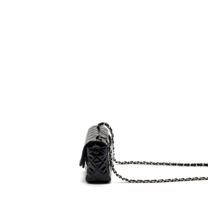 Chanel Mini Rectangular Flap Bag Patent Black SHW