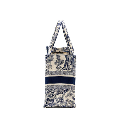 Dior Medium Book tote Blue Toile De Jouy Embroidery Canvas