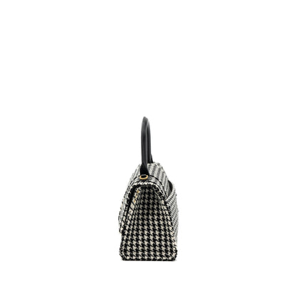 Balenciaga Hourglass S Wool Houndstooth Black/White