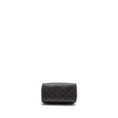 Celine Small Boston Purse Triomphe Canvas/Calfskin Tan