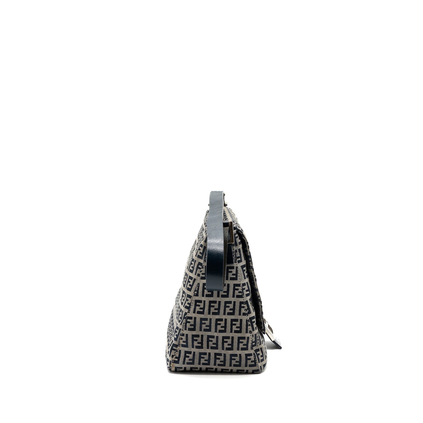 Fendi Zucchino Mama Flap Purse Jacquard Canvas Grey