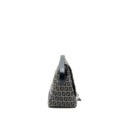 Fendi Zucchino Mama Flap Purse Jacquard Canvas Grey