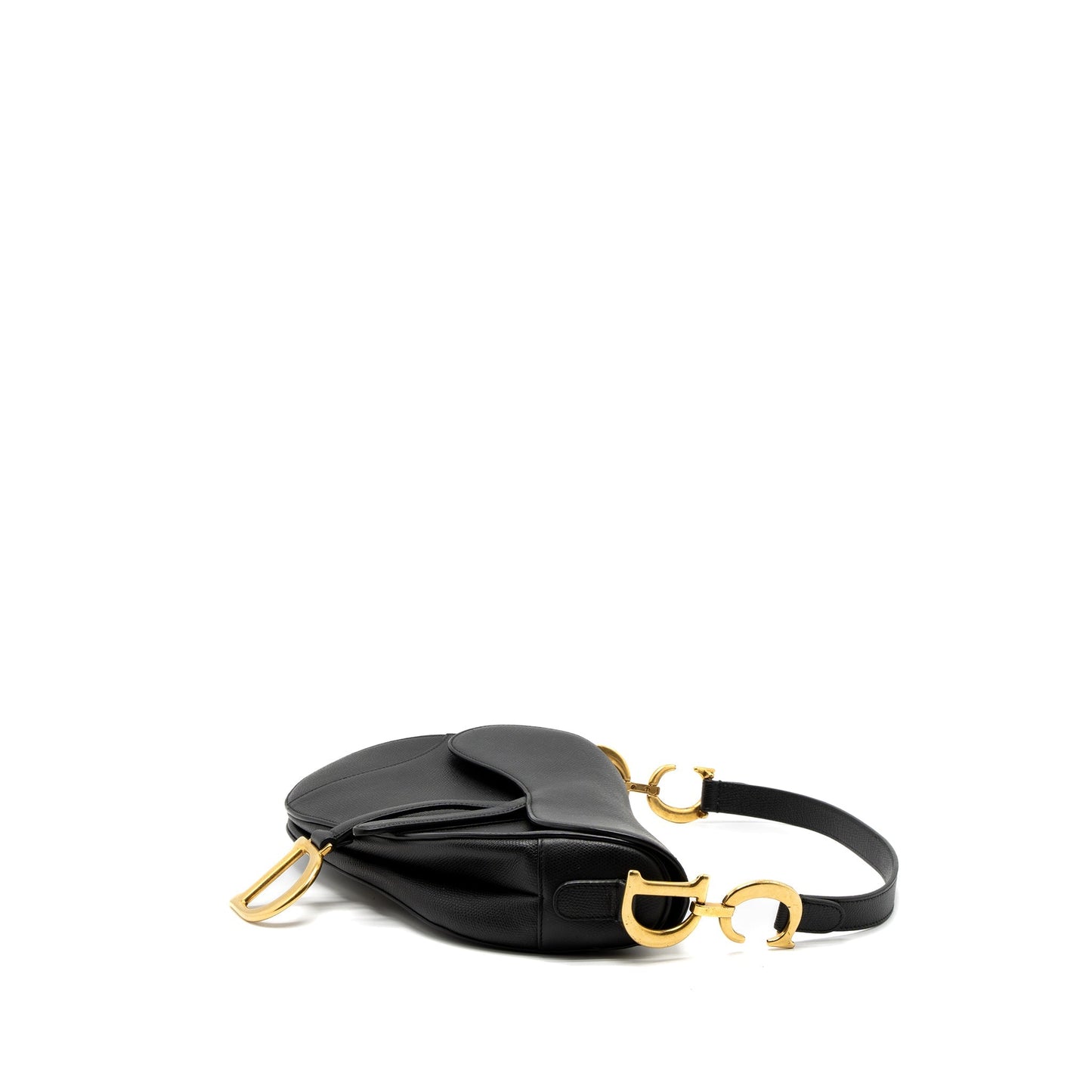 Dior Medium Saddle Purse Grained Calfskin Black