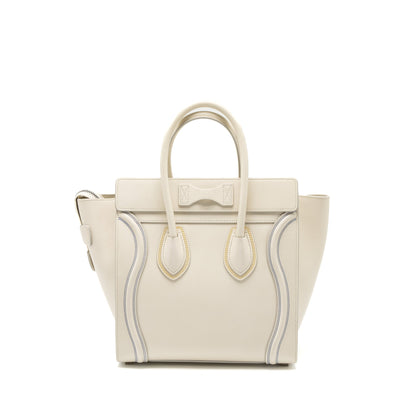 Celine Micro Luggage Purse Calfskin White