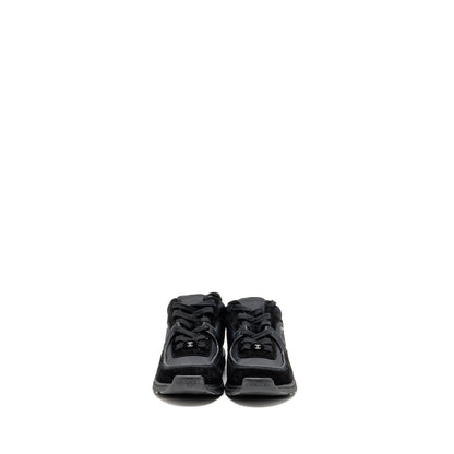Chanel Size 37 CC Sneakers Suede/Fabric Black