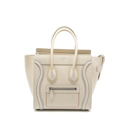 Celine Micro Luggage Purse Calfskin White