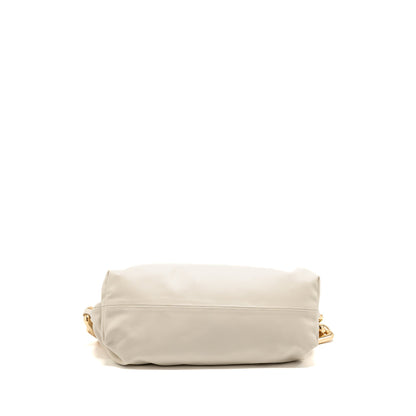 Bottega Veneta Chain Pouch Purse Calfskin White