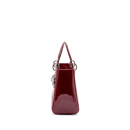 Dior Medium Lady Dior Patent Red