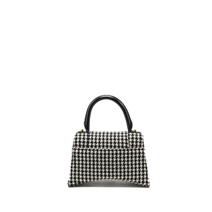 Balenciaga Hourglass S Wool Houndstooth Black/White