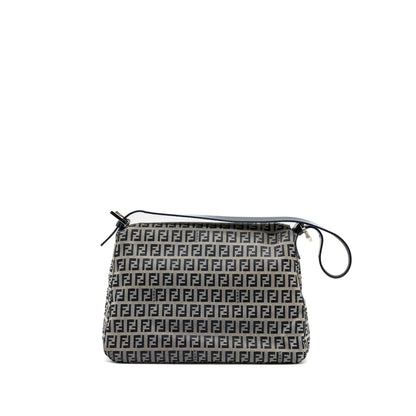 Fendi Zucchino Mama Flap Purse Jacquard Canvas Grey