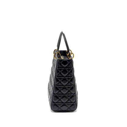 Dior Large Lady Dior Lambskin Black