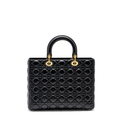 Dior Large Lady Dior Lambskin Black