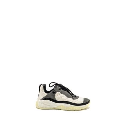 Chanel Size 37 CC and Letter Logo Sneakers Suede/Fabric Black/White