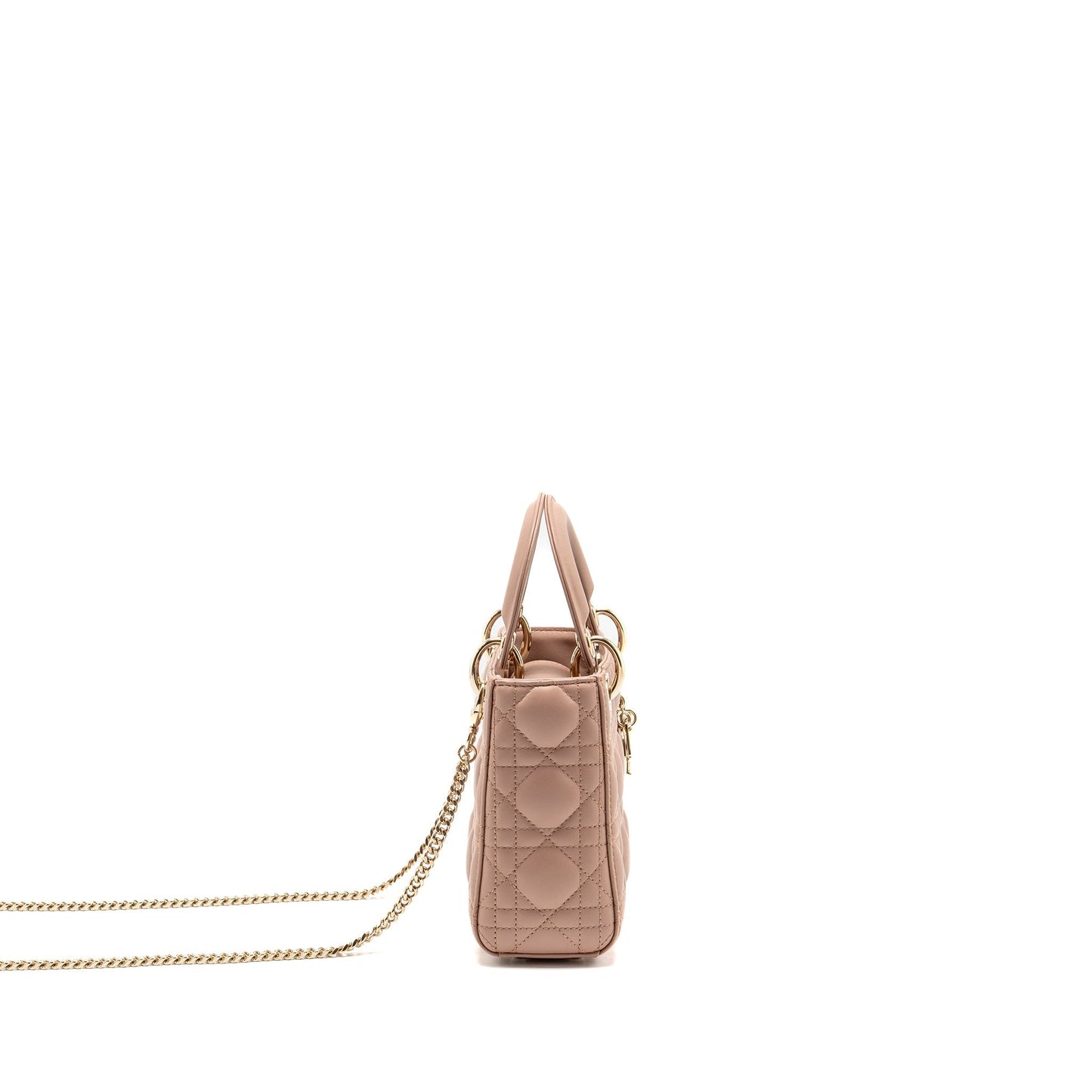 Dior Mini Lady Dior Purse Lambskin Blush