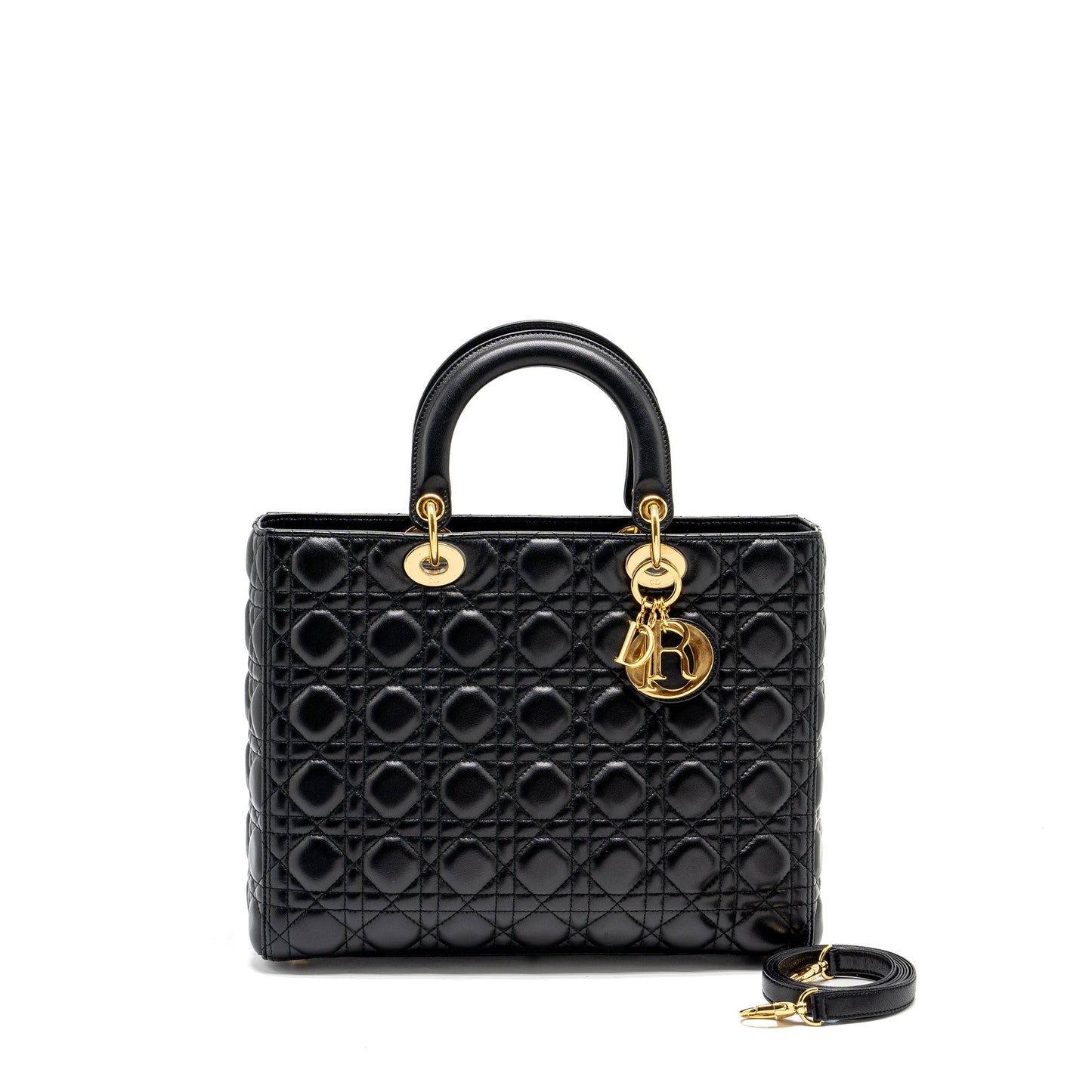 Dior Large Lady Dior Lambskin Black
