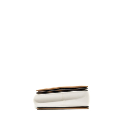Celine Frame Purse Calfskin White/Brown