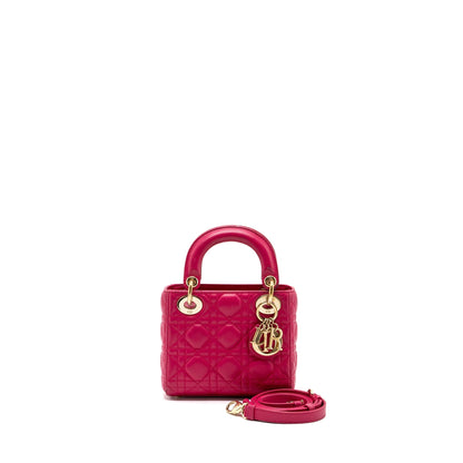 Dior mini lady dior lambskin pink