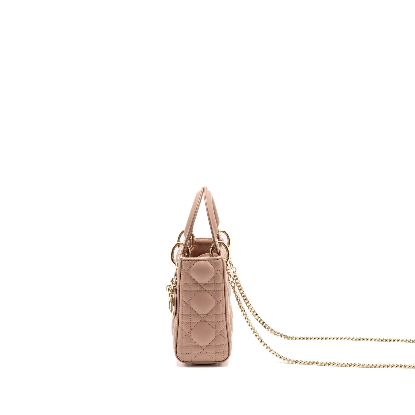Dior Mini Lady Dior Purse Lambskin Blush